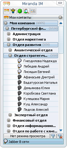 Список контактов